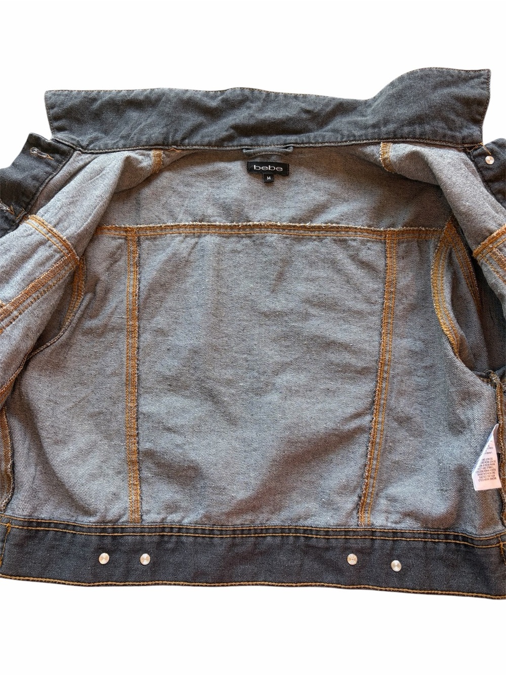 Bebe Denim Jacket With Rhinestones - Picture 4 of 8